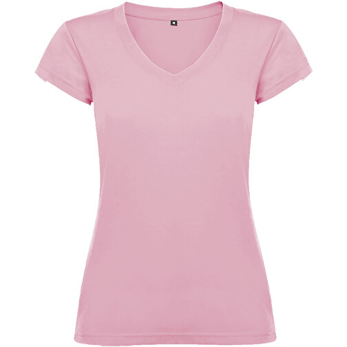 Victoria T-Shirt Mit V-Ausschnitt Für Damen , hellrosa, Single jersey Strick 100% Baumwolle, 155 g/m2, 2XL, , Bild 1