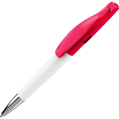 Prodir DS2 PPC Push Kugelschreiber , Prodir, weiß / rot, Kunststoff, 14,80cm x 1,70cm (Länge x Breite), Bild 1