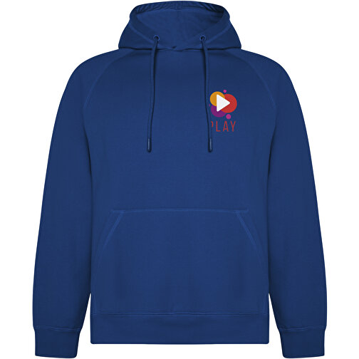 Vinson Kapuzenpullover Unisex , royal, Strick 60% Bio Baumwolle, 40% Recyceltes Polyester, 300 g/m2, XS, , Bild 2