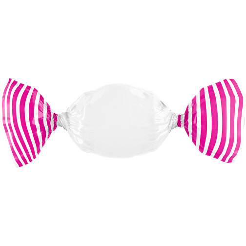 Bonbon Wickler Bontastisch , weiß / pink, Wickler aus kompostierbarer Folie, 1,00cm x 2,00cm x 7,00cm (Länge x Höhe x Breite), Bild 1