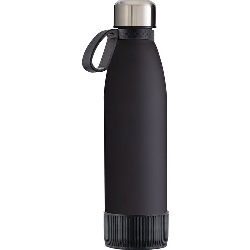 Trinkflasche RETUMBLER-TOULON GLASS , schwarz / schwarz, Glas, Silikon, recycelter Edelstahl, recyceltes Polypropylen, 26,00cm x 6,90cm x 6,90cm (Länge x Höhe x Breite), Bild 1
