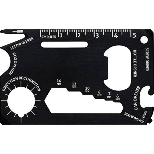 Multifunktions-Werkzeug RE98-CARDMATE , schwarz, Edelstahl, 8,50cm x 0,20cm x 5,34cm (Länge x Höhe x Breite), Bild 1
