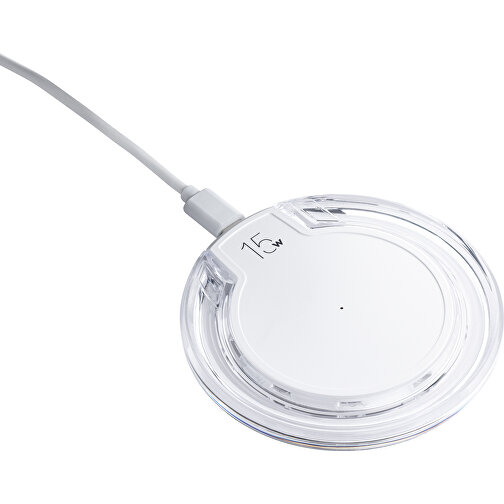 Wireless Charger REEVES-COPPERWAVE , weiß, Kunststoff, 9,30cm x 0,90cm x 9,30cm (Länge x Höhe x Breite), Bild 1