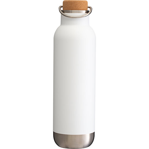 Thermotrinkflasche RETUMBLER-ORTADO 750 , weiss / braun, Kork, recycelter Edelstahl, recyceltes Polypropylen, Silikon, 26,80cm x 7,70cm x 7,70cm (Länge x Höhe x Breite), Bild 1