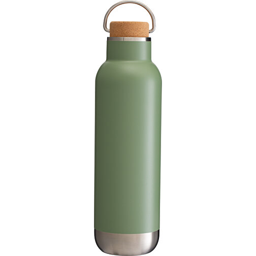 Thermotrinkflasche RETUMBLER-ORTADO 750 , grün / braun, Kork, recycelter Edelstahl, recyceltes Polypropylen, Silikon, 26,80cm x 7,70cm x 7,70cm (Länge x Höhe x Breite), Bild 2