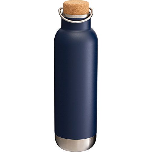 Thermotrinkflasche RETUMBLER-ORTADO 750 , dunkelblau / braun, Kork, recycelter Edelstahl, recyceltes Polypropylen, Silikon, 26,80cm x 7,70cm x 7,70cm (Länge x Höhe x Breite), Bild 5