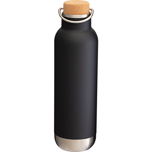 Thermotrinkflasche RETUMBLER-ORTADO 750 , schwarz / braun, Kork, recycelter Edelstahl, recyceltes Polypropylen, Silikon, 26,80cm x 7,70cm x 7,70cm (Länge x Höhe x Breite), Bild 5