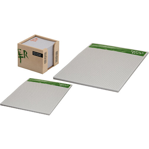Schreibset 'Greenline' , weiß, Papier: 80 g/m² Matt oberflächengeleimt weiß Recycling-Offset aus 100 % Altpapier, FSC möglich, , Bild 1