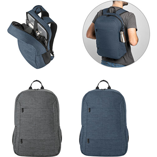 BUSINESS. Laptop-Rucksack Aus 300D RPET , blau, 300D rPET, 210D rPET, , Bild 2