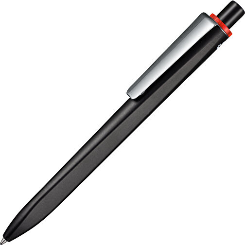 Kugelschreiber RIDGE SCHWARZ RECYCLED  M , Ritter-Pen, schwarz recycled/rot transparent recycle, ABS u. Metall, 141,00cm (Länge), Bild 2