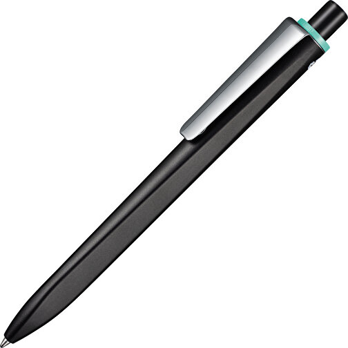 Kugelschreiber RIDGE SCHWARZ RECYCLED  M , Ritter-Pen, schwarz recycled/türkis recycled, ABS u. Metall, 141,00cm (Länge), Bild 2