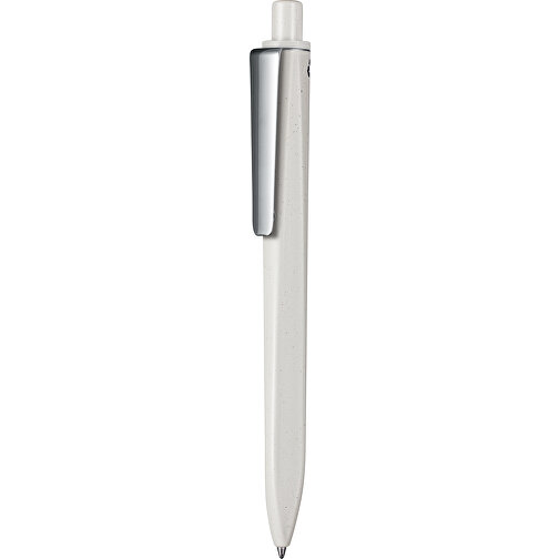 Kugelschreiber RIDGE RECYCLED M , Ritter-Pen, grau/weiss, ABS u. Metall, 14,10cm (Länge), Bild 1