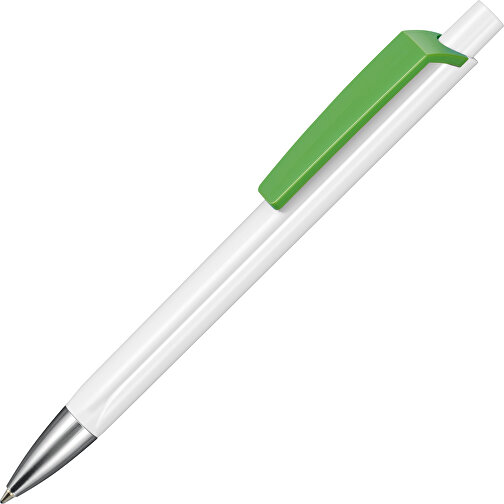 Kugelschreiber TRI-STAR , Ritter-Pen, weiß/Apfel-grün, ABS-Kunststoff, 14,00cm (Länge), Bild 2