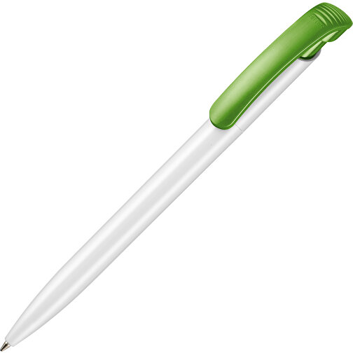 Kugelschreiber CLEAR SHINY , Ritter-Pen, weiß/Apfel-grün, ABS-Kunststoff, 14,80cm (Länge), Bild 2