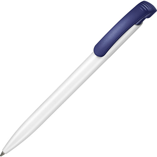 Kugelschreiber CLEAR , Ritter-Pen, weiß/azur-blau, ABS-Kunststoff, 14,80cm (Länge), Bild 2