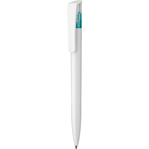Kugelschreiber All-Star SF , Ritter-Pen, weiß/türkis, ABS-Kunststoff, 14,70cm (Länge), Bild 1