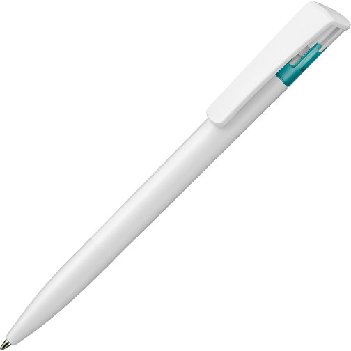 Kugelschreiber All-Star SF , Ritter-Pen, weiß/türkis, ABS-Kunststoff, 14,70cm (Länge), Bild 2