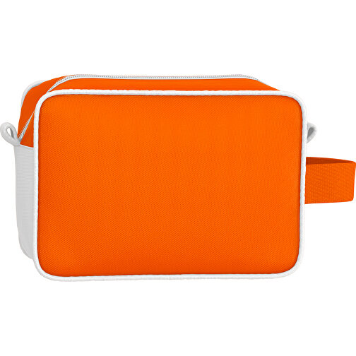 Kosmetiktasche Nova , orange / weiss, Sublimation-fabric 200g - Polyester (PU), 16,00cm x 8,00cm x 23,00cm (Länge x Höhe x Breite), Bild 2