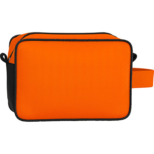 Kosmetiktasche Nova , orange / schwarz, Sublimation-fabric 200g - Polyester (PU), 16,00cm x 8,00cm x 23,00cm (Länge x Höhe x Breite), Bild 2