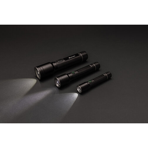 Gear X Taschenlampe Aus RCS Recycelt. Aluminium Mit USB-Akku , schwarz, Recycelte Aluminiumlegierung, 12,50cm (Höhe), Bild 7
