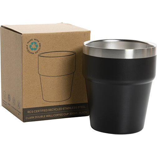 Clark Doppelwandige RCS Kaffeetasse 300ml , schwarz, Rostfreier Stahl - recycelt, 9,70cm (Höhe), Bild 8