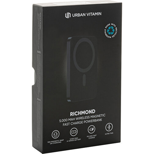 Urban Vitamin Richmond 5000mAh powerbank tillverkad av RCS-plast/aluminium, Bild 16