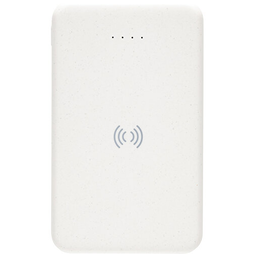 5.000mAh 5W Wireless Powerbank Aus RCS Recyceltem Kunststoff , weiss, ABS - recycelt, 9,70cm x 1,50cm (Länge x Höhe), Bild 4