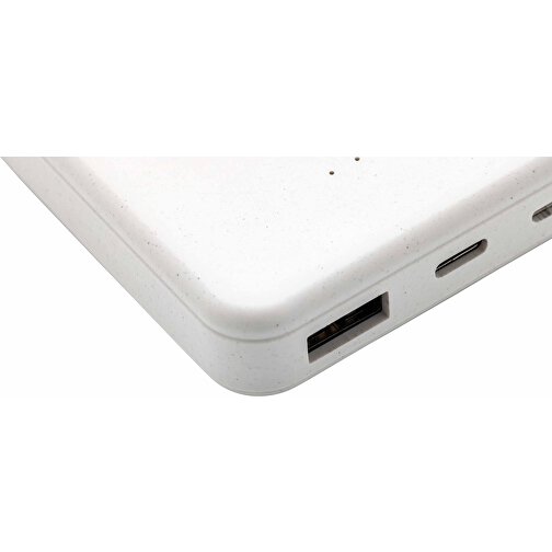 5.000mAh 5W Wireless Powerbank Aus RCS Recyceltem Kunststoff , weiss, ABS - recycelt, 9,70cm x 1,50cm (Länge x Höhe), Bild 7