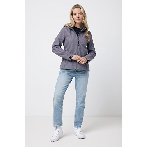 Iqoniq Makalu Damen Softshelljacke Aus Recyceltem Polyester , vulcano heather grey, 91% recyceltes Polyester, 7% recyceltes TPU, 2% Elastan, XXS, 56,00cm x 2,50cm (Länge x Höhe), Bild 5