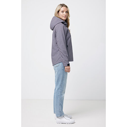 Iqoniq Makalu Damen Softshelljacke Aus Recyceltem Polyester , vulcano heather grey, 91% recyceltes Polyester, 7% recyceltes TPU, 2% Elastan, XXL, 72,00cm x 3,00cm (Länge x Höhe), Bild 7