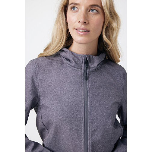 Iqoniq Makalu Damen Softshelljacke Aus Recyceltem Polyester , vulcano heather grey, 91% recyceltes Polyester, 7% recyceltes TPU, 2% Elastan, XXL, 72,00cm x 3,00cm (Länge x Höhe), Bild 9