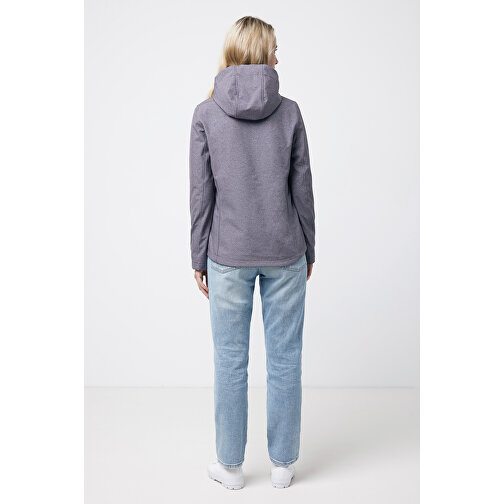 Iqoniq Makalu Damen Softshelljacke Aus Recyceltem Polyester , vulcano heather grey, 91% recyceltes Polyester, 7% recyceltes TPU, 2% Elastan, XL, 70,00cm x 3,00cm (Länge x Höhe), Bild 8