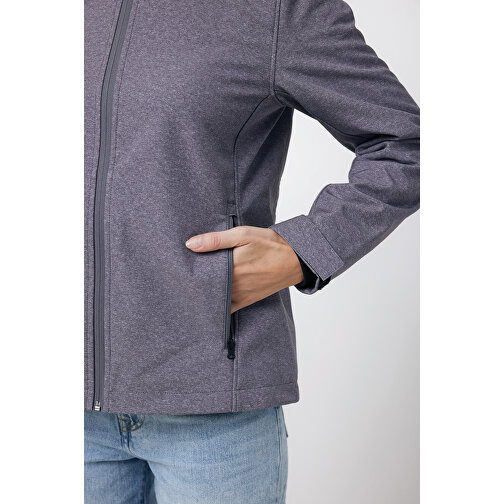 Iqoniq Makalu Damen Softshelljacke Aus Recyceltem Polyester , vulcano heather grey, 91% recyceltes Polyester, 7% recyceltes TPU, 2% Elastan, S, 64,00cm x 2,50cm (Länge x Höhe), Bild 10