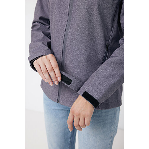 Iqoniq Makalu Damen Softshelljacke Aus Recyceltem Polyester , vulcano heather grey, 91% recyceltes Polyester, 7% recyceltes TPU, 2% Elastan, S, 64,00cm x 2,50cm (Länge x Höhe), Bild 11