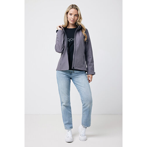 Iqoniq Makalu Damen Softshelljacke Aus Recyceltem Polyester , vulcano heather grey, 91% recyceltes Polyester, 7% recyceltes TPU, 2% Elastan, S, 64,00cm x 2,50cm (Länge x Höhe), Bild 6