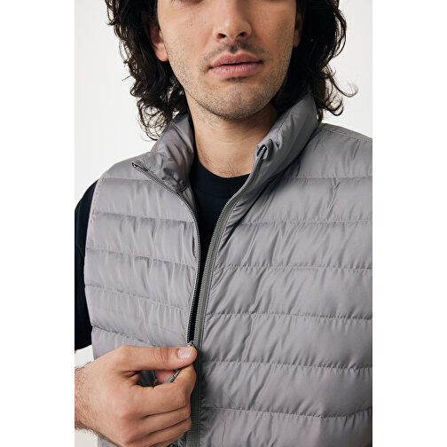 Iqoniq Meru Herren Bodywarmer Aus Recyceltem Polyester , Silbergrau, 100% recyceltes Polyester, XXXL, 77,00cm x 0,50cm (Länge x Höhe), Bild 8