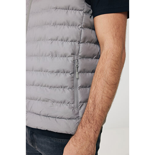 Iqoniq Meru Herren Bodywarmer Aus Recyceltem Polyester , Silbergrau, 100% recyceltes Polyester, XXXL, 77,00cm x 0,50cm (Länge x Höhe), Bild 9