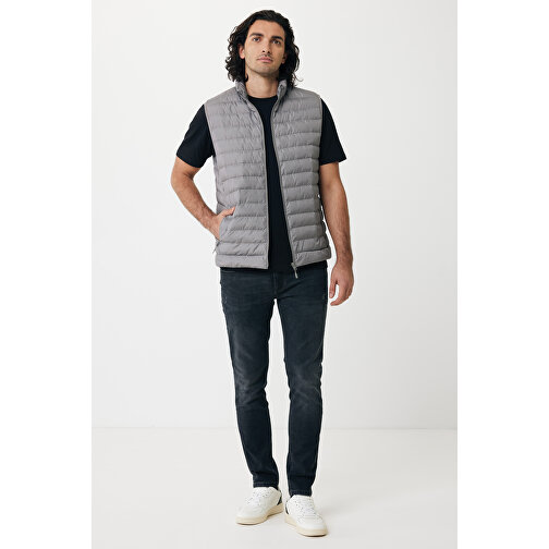 Iqoniq Meru Herren Bodywarmer Aus Recyceltem Polyester , Silbergrau, 100% recyceltes Polyester, XXL, 75,00cm x 0,50cm (Länge x Höhe), Bild 3