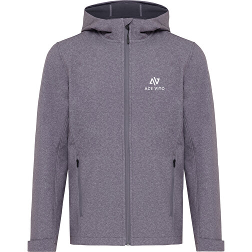 Iqoniq Makalu Herren Softshelljacke Aus Recyceltem Polyester , vulcano heather grey, 91% recyceltes Polyester, 7% recyceltes TPU, 2% Elastan, XXL, 77,00cm x 3,00cm (Länge x Höhe), Bild 10