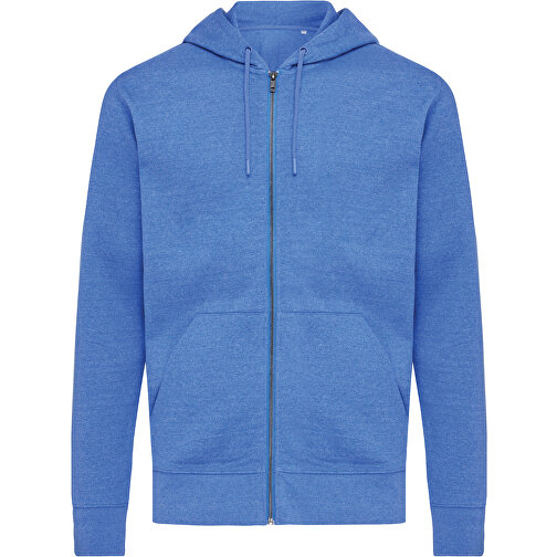 Iqoniq Abisko Zip-Kapuzenpullover Aus Recycelter Baumwolle , heather blue, 50% recycelte und 50% biologische Baumwolle, M, 72,00cm x 1,00cm (Länge x Höhe), Bild 1