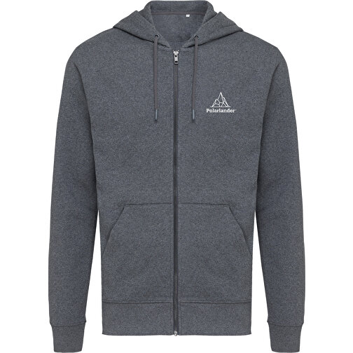 Iqoniq Abisko Zip-Kapuzenpullover Aus Recycelter Baumwolle , ungefärbtes Anthrazit, 50% recycelte und 50% biologische Baumwolle, XXXL, 80,00cm x 1,00cm (Länge x Höhe), Bild 4