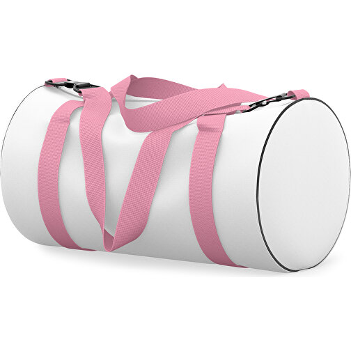 Sporttasche Modernfit , weiss / hellpink, Sublimation Poliester 300g, 27,00cm x 27,00cm x 50,00cm (Länge x Höhe x Breite), Bild 2