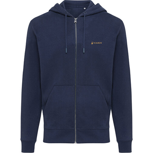 Iqoniq Abisko Zip-Kapuzenpullover Aus Recycelter Baumwolle , navy blau, 50% recycelte und 50% biologische Baumwolle, 4XL, 82,00cm x 1,00cm (Länge x Höhe), Bild 4