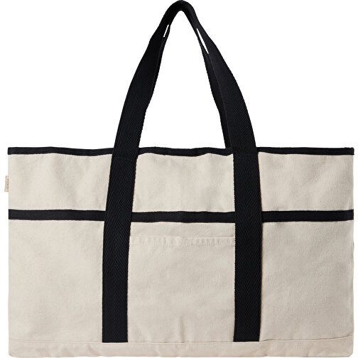 VINGA Volonne AWARE™ Strandtasche Aus Recyceltem Canvas , off white, Baumwolle - recycelt, 34,00cm x 21,00cm (Länge x Höhe), Bild 1