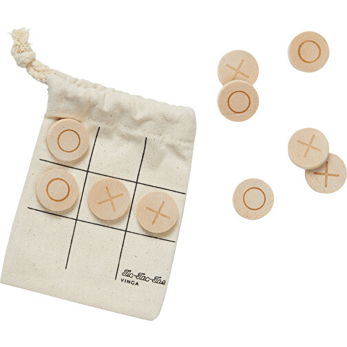 VINGA Tic-Tac-Toe Mini-Spiel , braun, Holz, 13,50cm x 0,50cm (Länge x Höhe), Bild 1