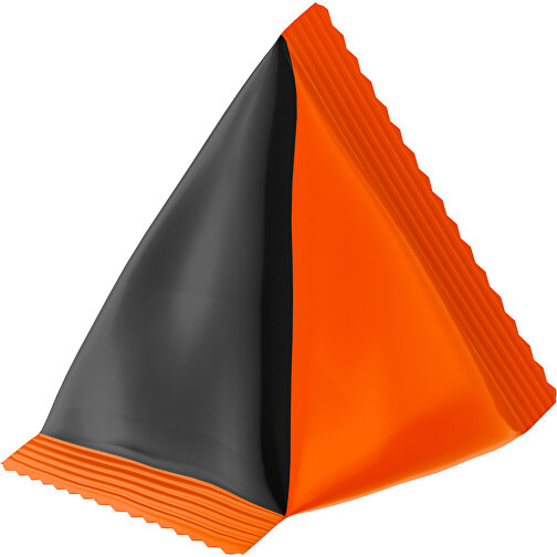 Fruchtgummi Tetraeder Trolli , Trolli, schwarz / orange, Folie, 7,00cm x 6,50cm (Höhe x Breite), Bild 1