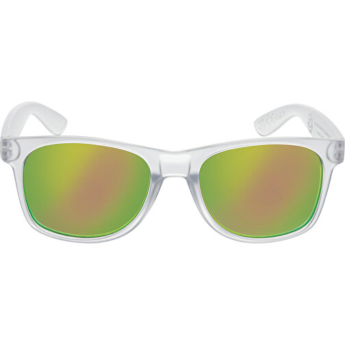 Gleam Sonnenbrille Aus RCS Rec. PC Mit Verspiegelten Gläsern, Weiss , weiss, PC - recycelt, 3,20cm (Höhe), Bild 2