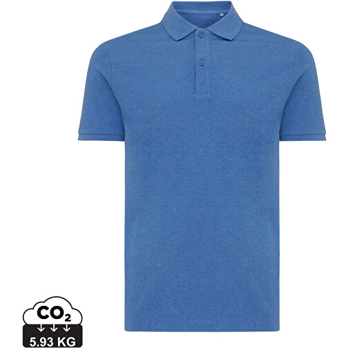 Iqoniq Yosemite Piqué-Poloshirt Aus Recycelter Baumwolle, Heather Blue , heather blue, 50% recycelte und 50% biologische Baumwolle, XXL, , Bild 1