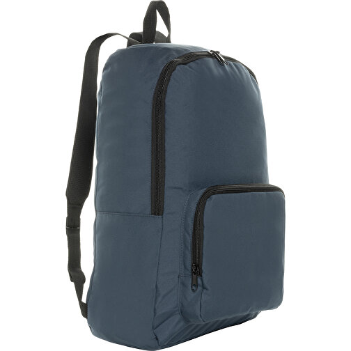 Dillon AWARE™ RPET Faltbarer Klassischer Rucksack, Navy Blau , navy blau, PET - recycelt, 32,50cm x 44,00cm x 11,00cm (Länge x Höhe x Breite), Bild 1