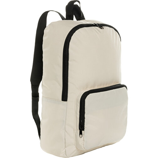 Dillon AWARE™ RPET Faltbarer Klassischer Rucksack, Off White , off white, PET - recycelt, 32,50cm x 44,00cm x 11,00cm (Länge x Höhe x Breite), Bild 1